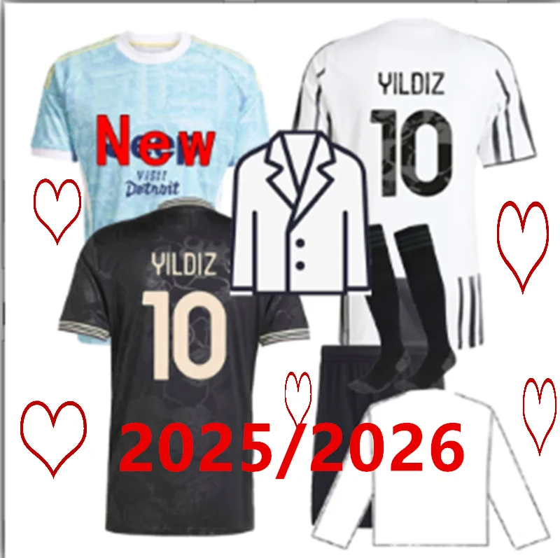 طقم جديد 25 26 Juventa للبالغين بأحرف رقمية مخصصة جديدة 2025 2026 طقم قميص التسليم خلال 10-15 يومًا