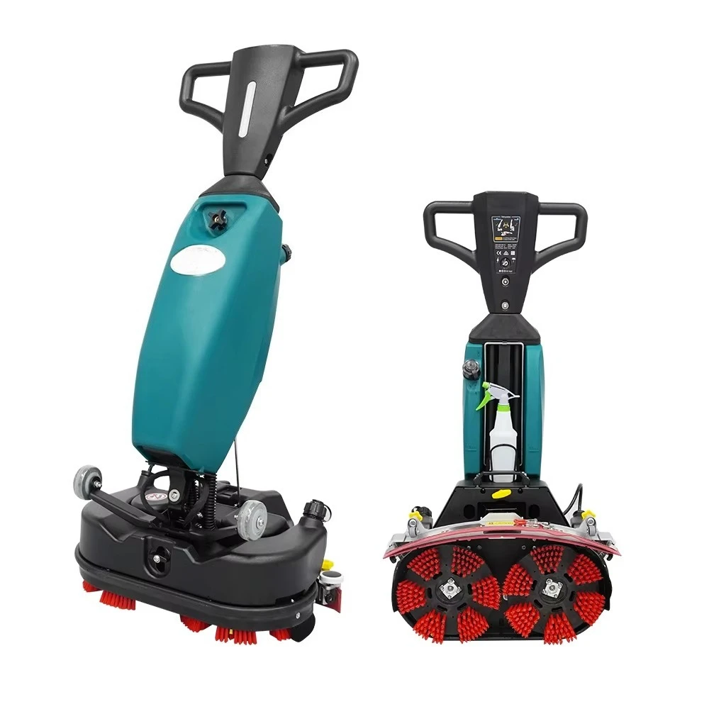 Mini Fregadora de Pisos Manual con Batería de Litio