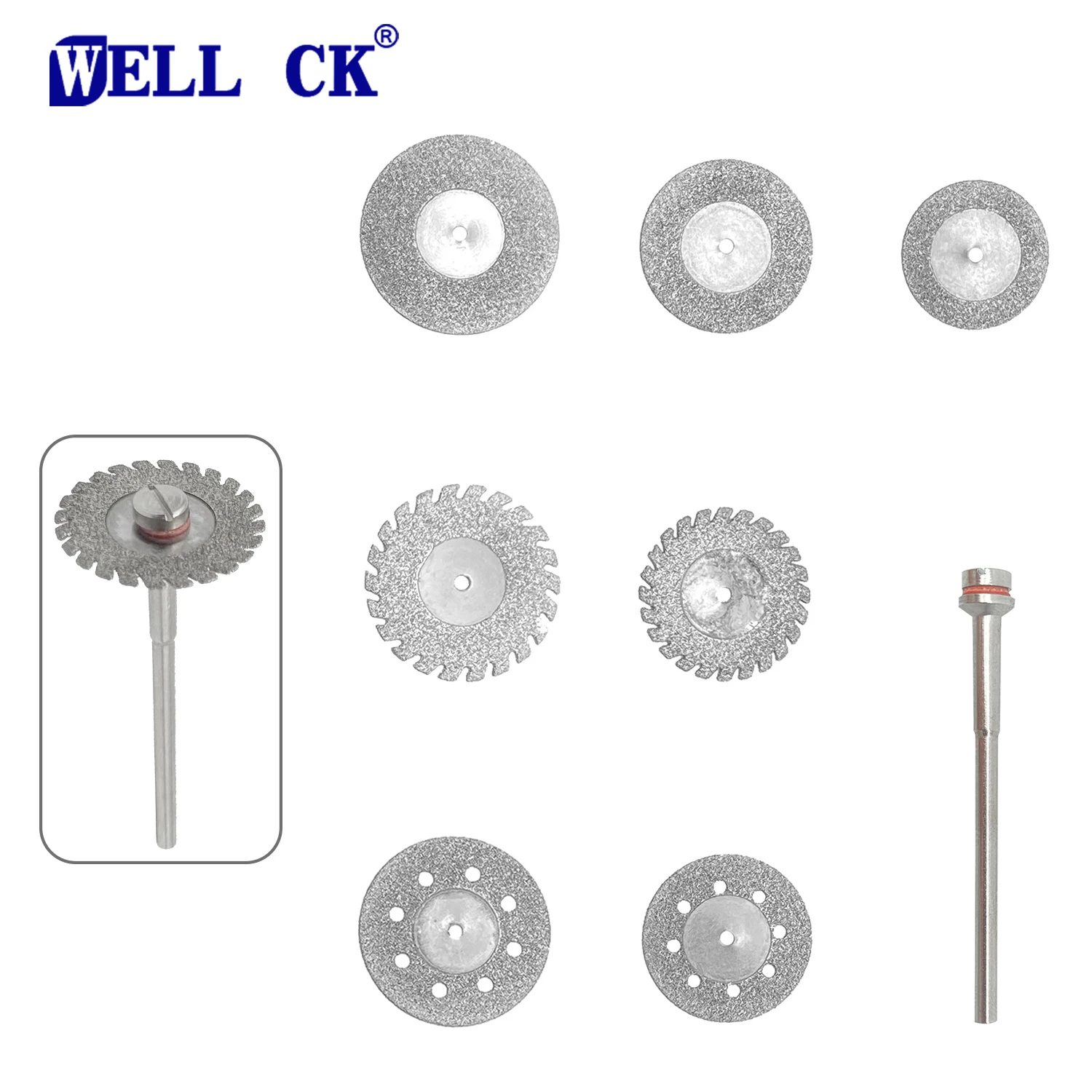 10pcs Diamond Disc Burs Dental Lab Laboratory Cutting Blades Drill Polishing Wheel Dentist Denture Grinding Cutter Tools