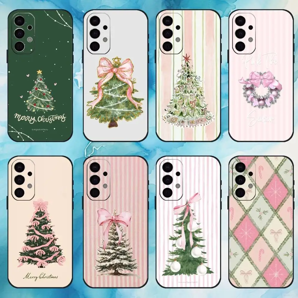 

Christmas Tree Happy New Year Phone Case For Samsung Galaxy A73,A72,A71,A70,A53,A52,A51,Others Soft Black Cover