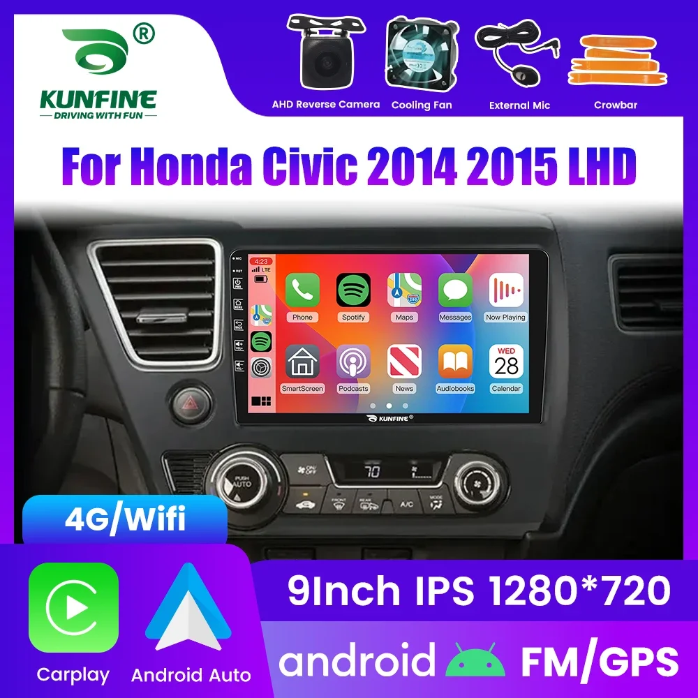 2Din Android Car Radio For Honda Civic 2014-2015 Multimedia Video Player GPS Navigation Stereo Audio Head Unit Carplay 4G