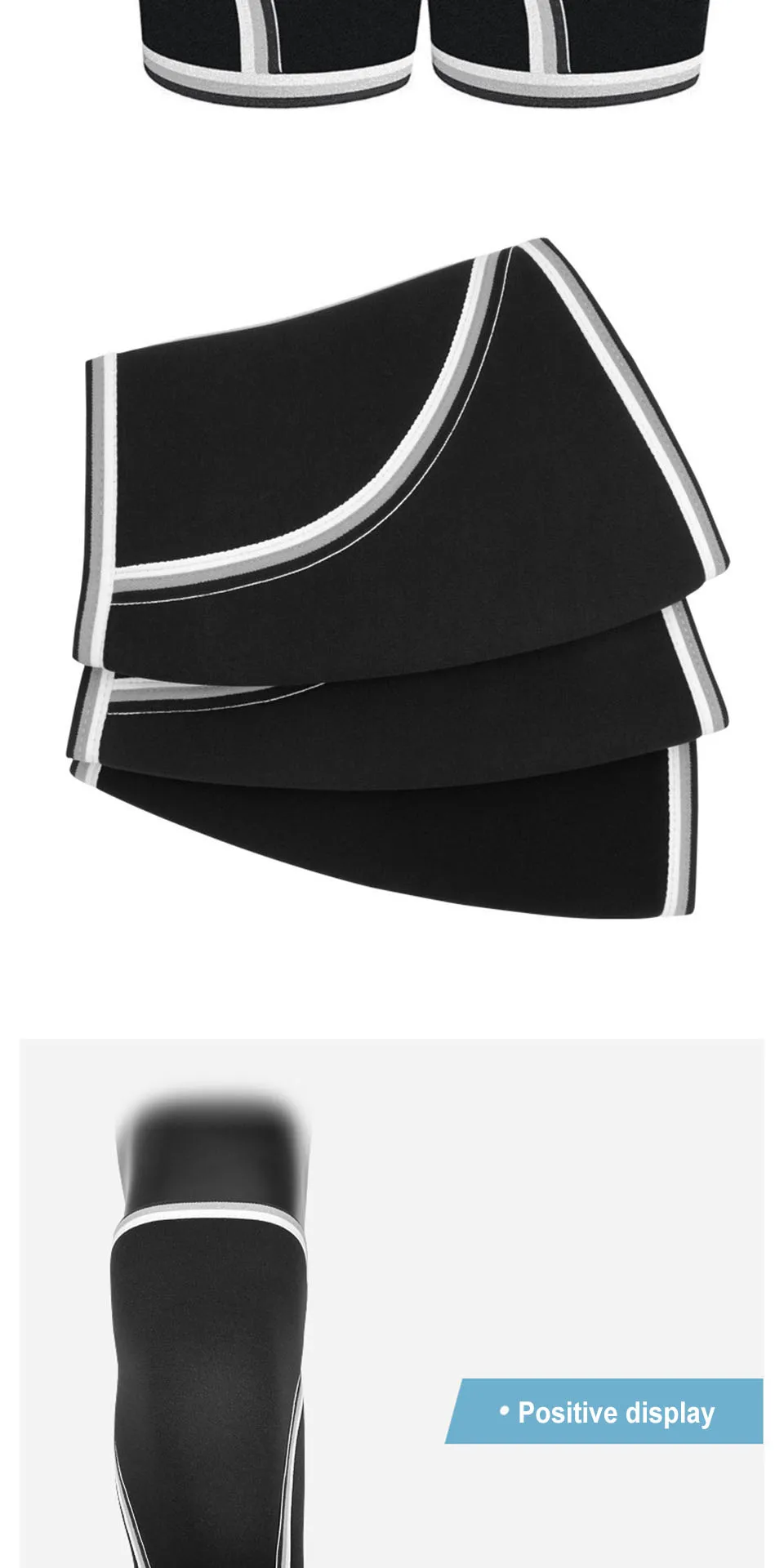 AOLIKES Gym Kniestrümpfe für Männer und Frauen (Paar) | 7 mm dicke Neopren-Kompressions-Kniebandagen | Für Kniebeugen, Gewichtheben – Detail 14