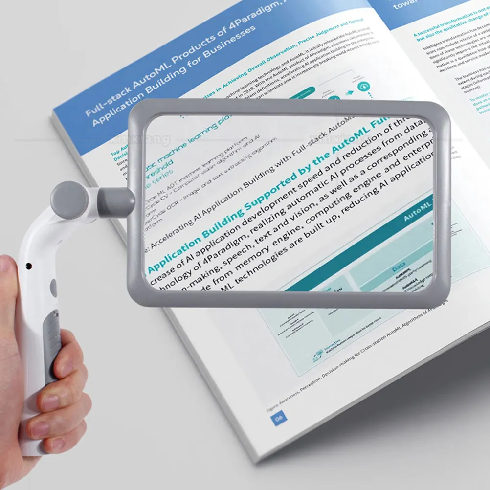 

Led Light Magnifying Glass Adjustable Color Temperature Bright Lamp Desktop Portable Operated Large Magnifier Clear Lens