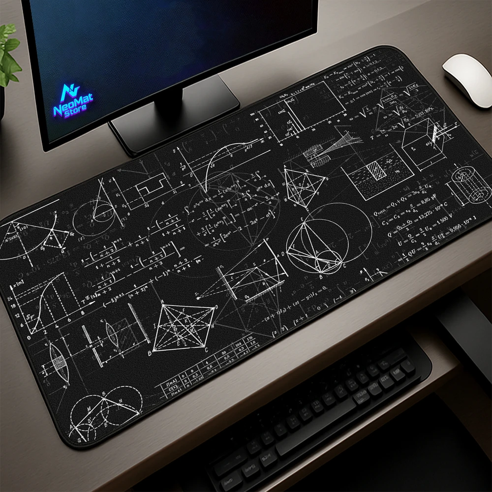 

Math Mouse Pad Black Giant Deskmat Gamer Deco Xxxl Computer Mat Pc Decoration Anti-slip Mat 1000x500x5mm Work Office Accessories