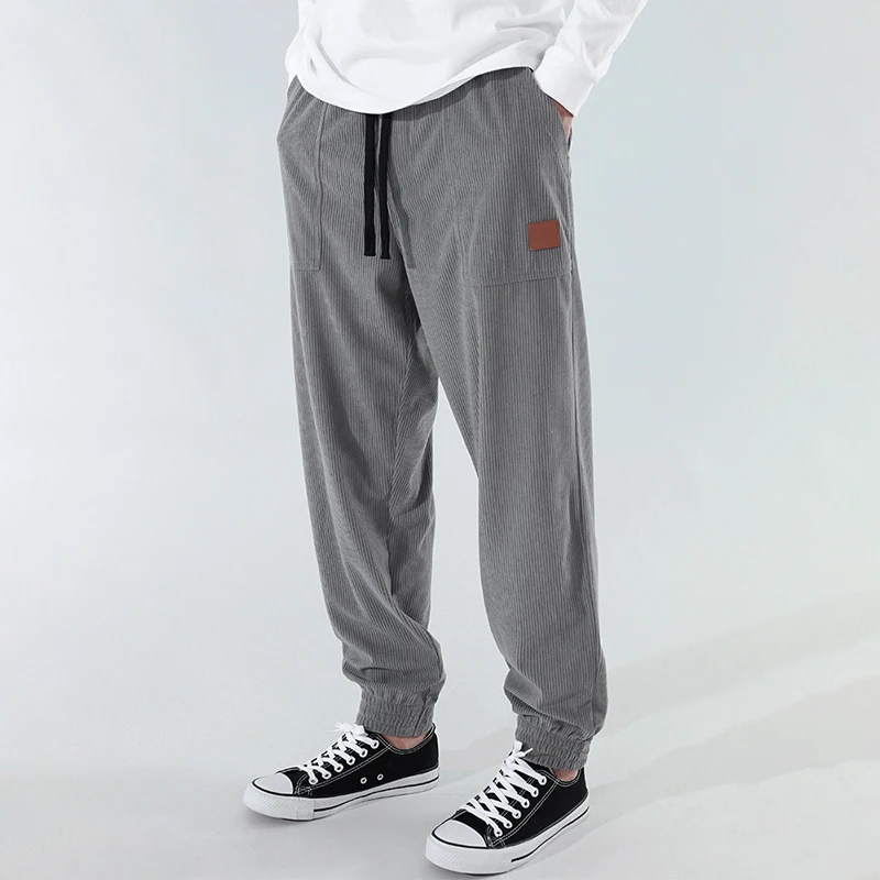 

Men's Vintage Corduroy Harem Pants Spring Autumn Fashion Versatile Sports Trousers Man Chic Pocket Drawstring Casual Pants Male