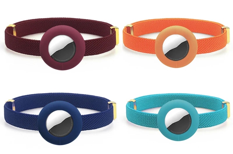 Niedliches abtrünniges Katzenhalsband mit individuellem Namensschild, elastisches GPS-Tracker-Kätzchenhalsband mit Air-Tag-Halter, verstellbare Haustierhalsbänder – Detail 17