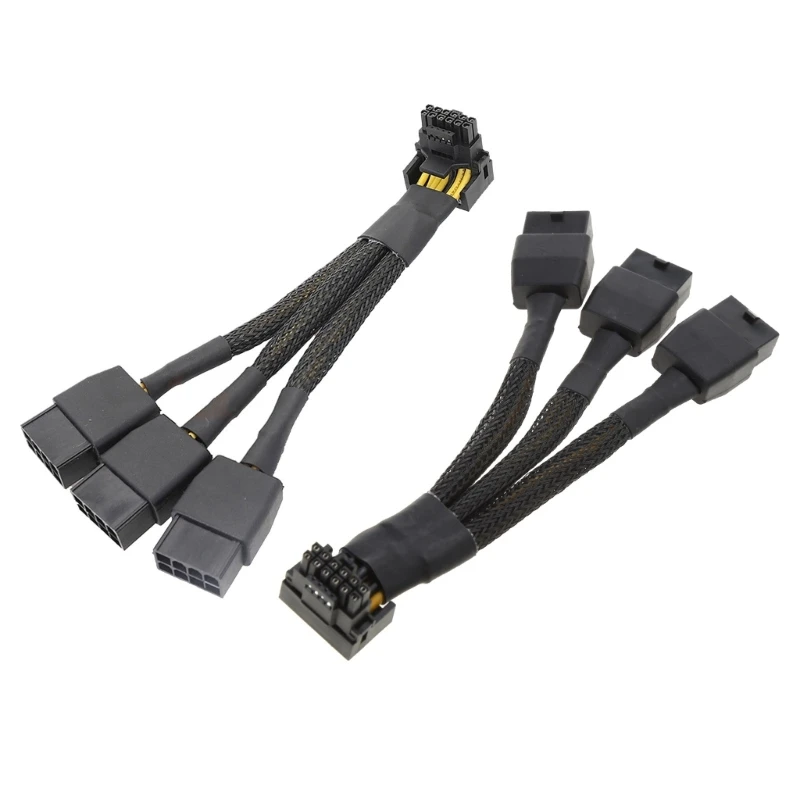 E9LB 3x8pin 8PIN to 16Pin 12VHPWR GPU Power Cable 16Pin Connector GPU Extension Cable