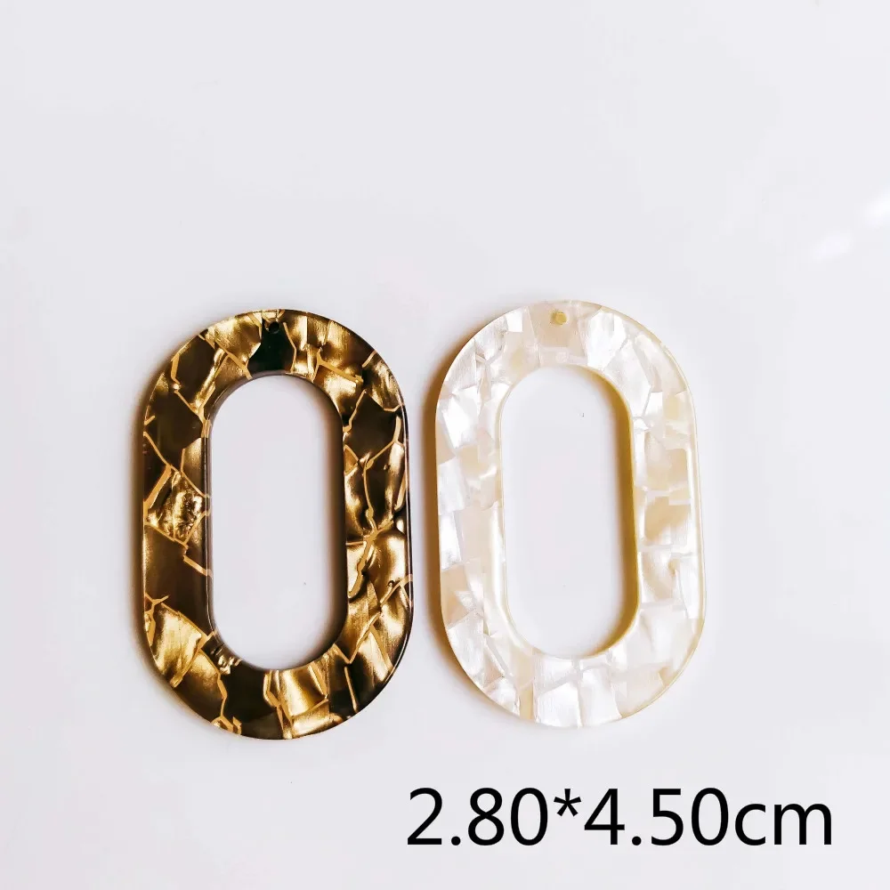 Reçine Plastik Asetik Asit Oval Kolye Eardrop Diy Malzeme Kolye Küpe Aksesuarları uğurlu takı Bileşen 6 adet