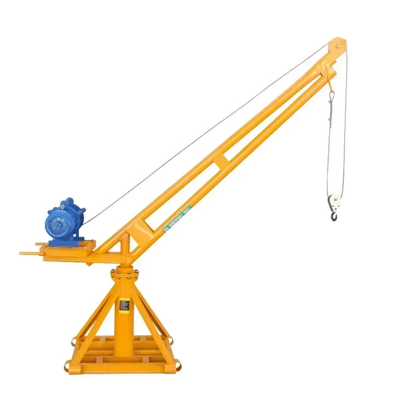 Small Crane Home 220v Equipped with Clutch Type Hoist Rotatable Building Decoration Lifting Crane