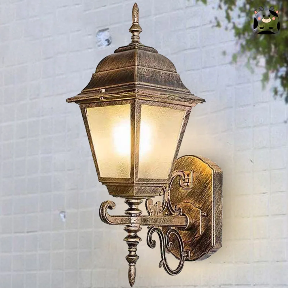 Vintage Outdoor Wall Light Waterproof E27 Retro Sconce Exterior Antique Sconce Lamp for Garden Villa Porch Patio Bronze Black