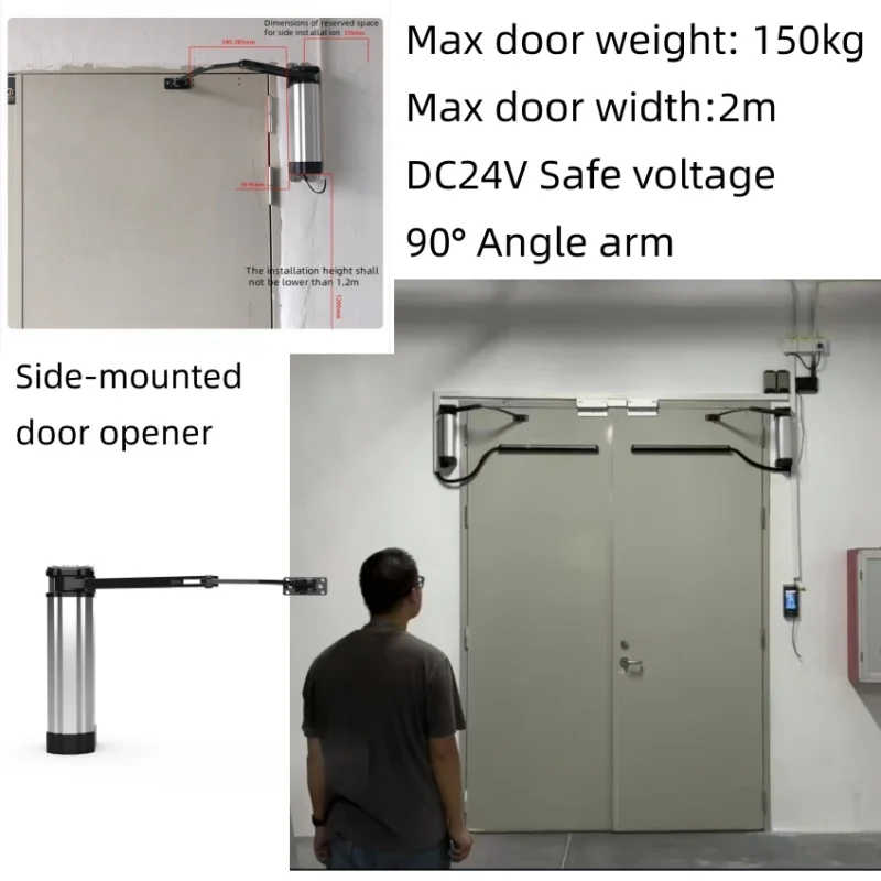 

Safe 24V Waterproof Company Clock-in Access Control Intelligent Automatic gates system Swing Door Opener for Workshop Iron Door