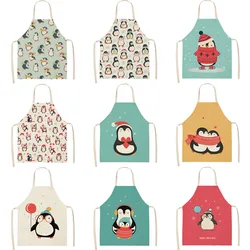 Penguin Apron Kitchen Linen Aprons Bibs Household Cleaning Pinafore Home Cooking Apron for Men Women Home Cleaning Tools