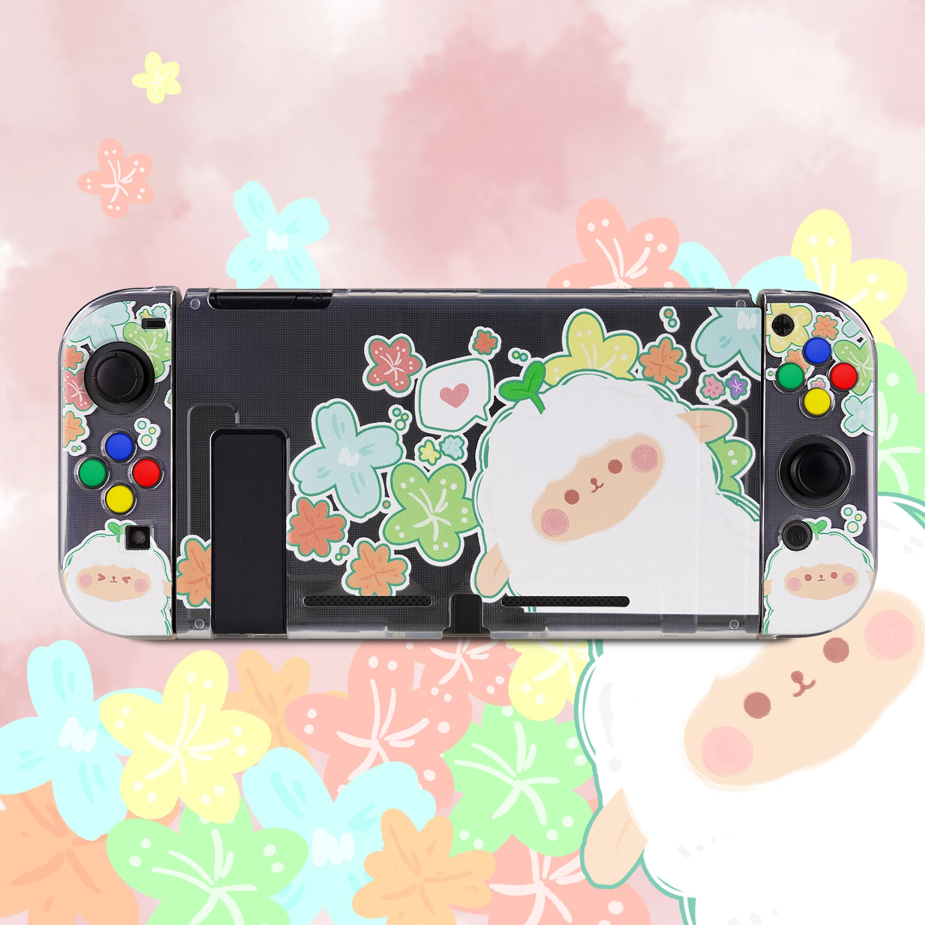 PlayVital NS 스위치 조이콘 콘솔용 보호 케이스, 소프트 TPU 슬림 케이스 커버