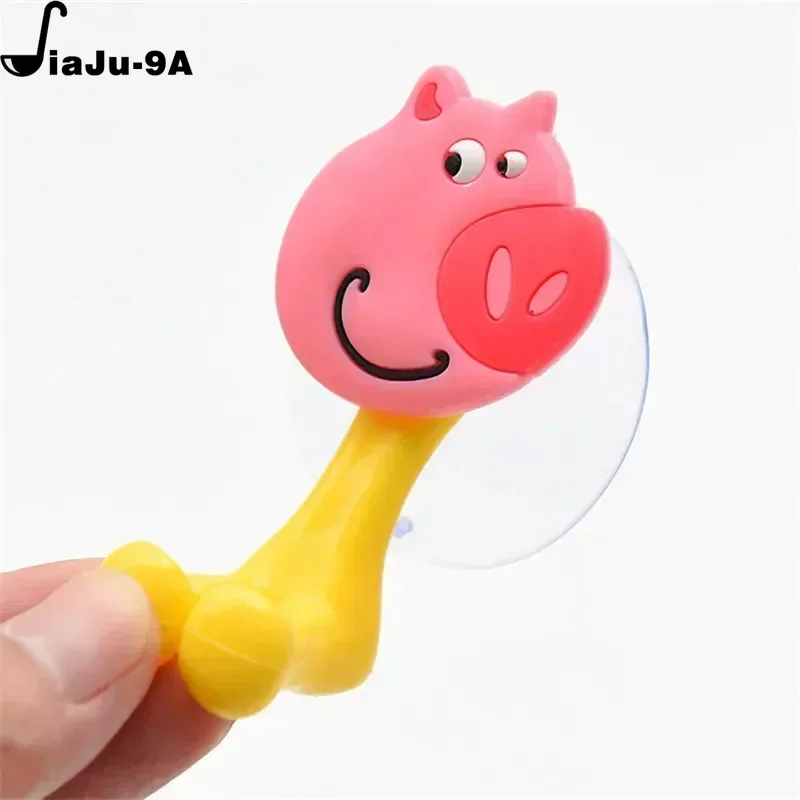 New Cartoon Animal Toothbrush Holder Wall Mounted Antibacterial Tooth Brush Storage Rack with Suction Cup Bathroom Organizer