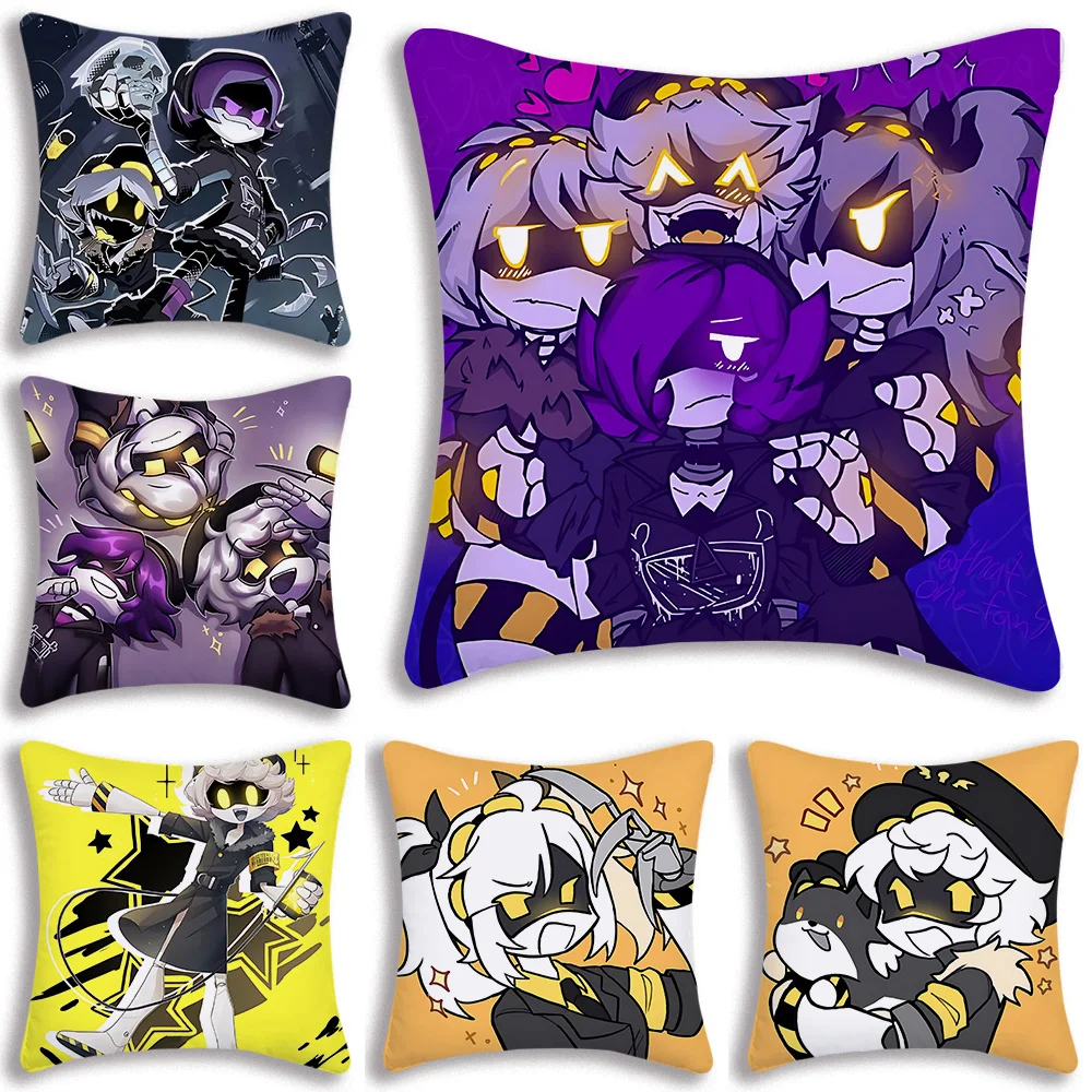 Anime Pillow Covers Cartoon Sofa Decorative Home Double-sided Printing Short Plush Cute Cushion Cover M-MurderS D-Drones