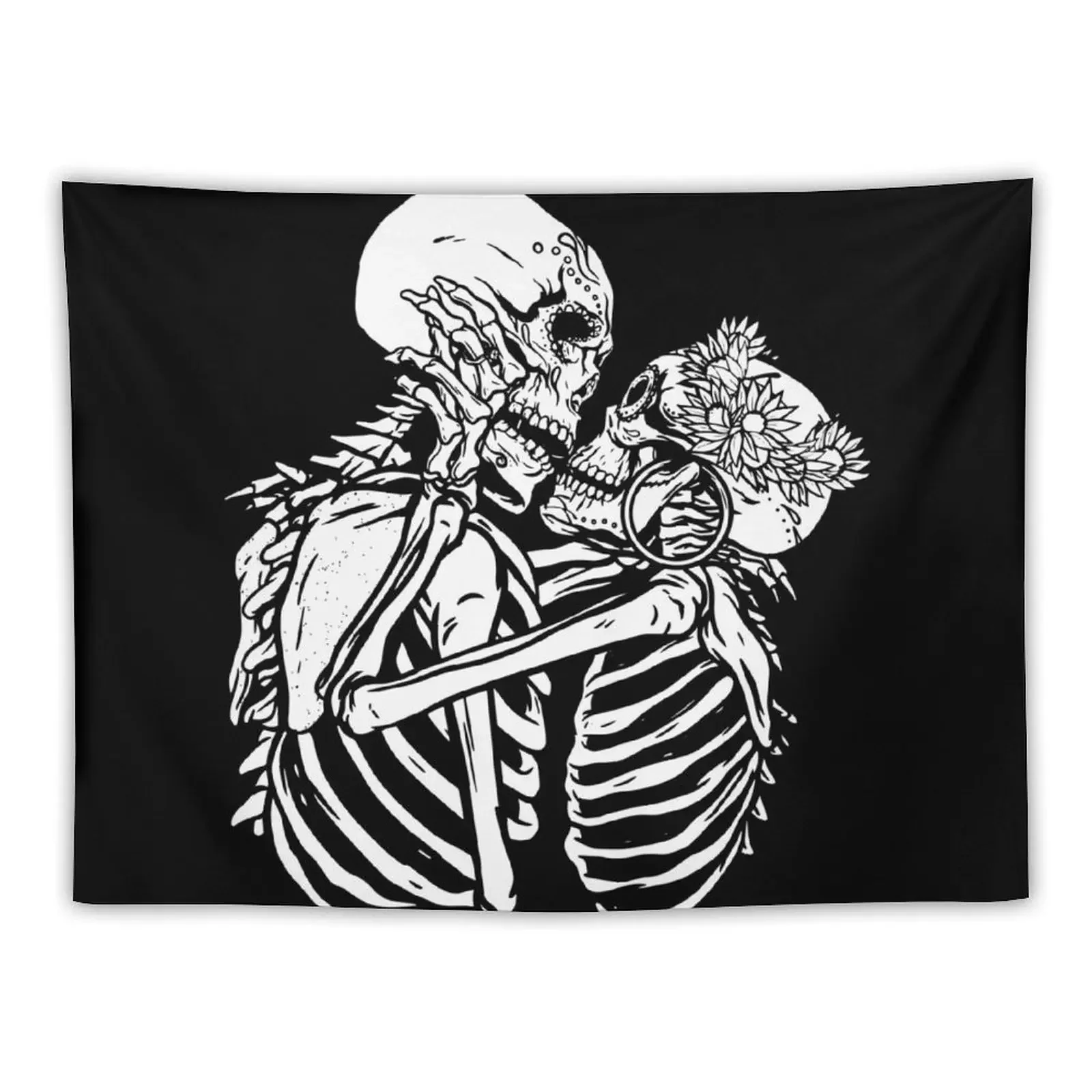 

Loving skeleton couple. Tapestry Aesthetic Home Decor Decorations For Your Bedroom Art Mural Wall Mural Tapestry