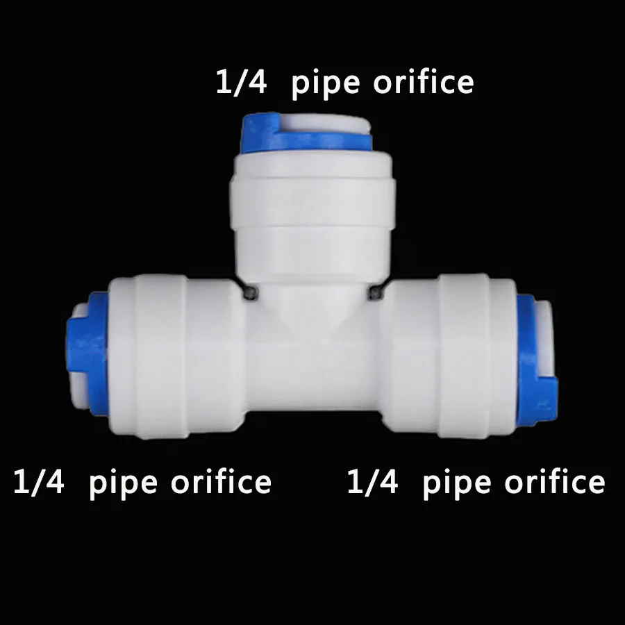 Reverse Osmosis Quick Coupling 1/4 3/8 Hose Connection Tee Y Connector Equal Diameter Reducing RO Water Plastic Pipe Fitting