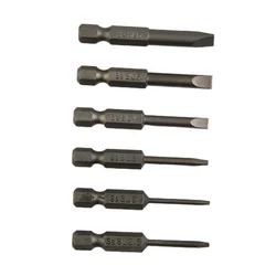 Heavy Duty Slotted Tip Magnetic Screwdriver Bits Set Of 6 50mm Flat Head Professional Grade Long Lasting Precision