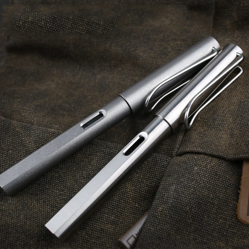 Outdoor EDC Portable Titanium Alloy Stainless Steel Tactical Self Defense Pen Dual Purpose Writing Pen Tip