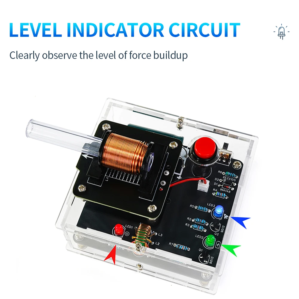 DC3V High Voltage Electromagnetic Cannon DIY Kit Coil Boosting Module Circuit Board Welding Practice Electronic Experiment Parts