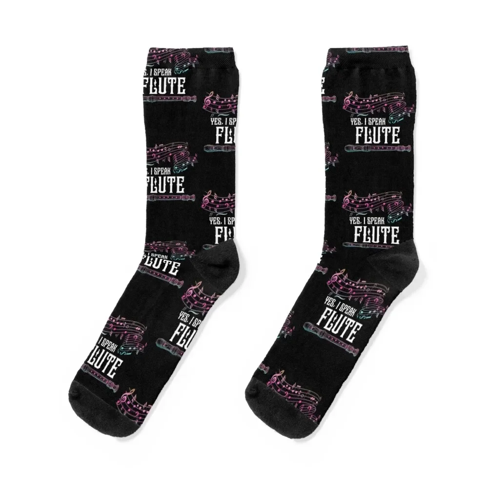 Yes, I Speak Flute Socks custom sheer Socks For Girls Men's