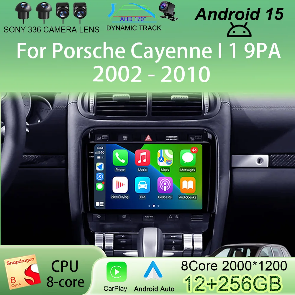 

Carplay Auto Android 15 For Porsche Cayenne I 1 9PA 2002 - 2010 Car Radio GPS Multimedia Player Stereo 360 Camera 4G+WiFi BT DSP