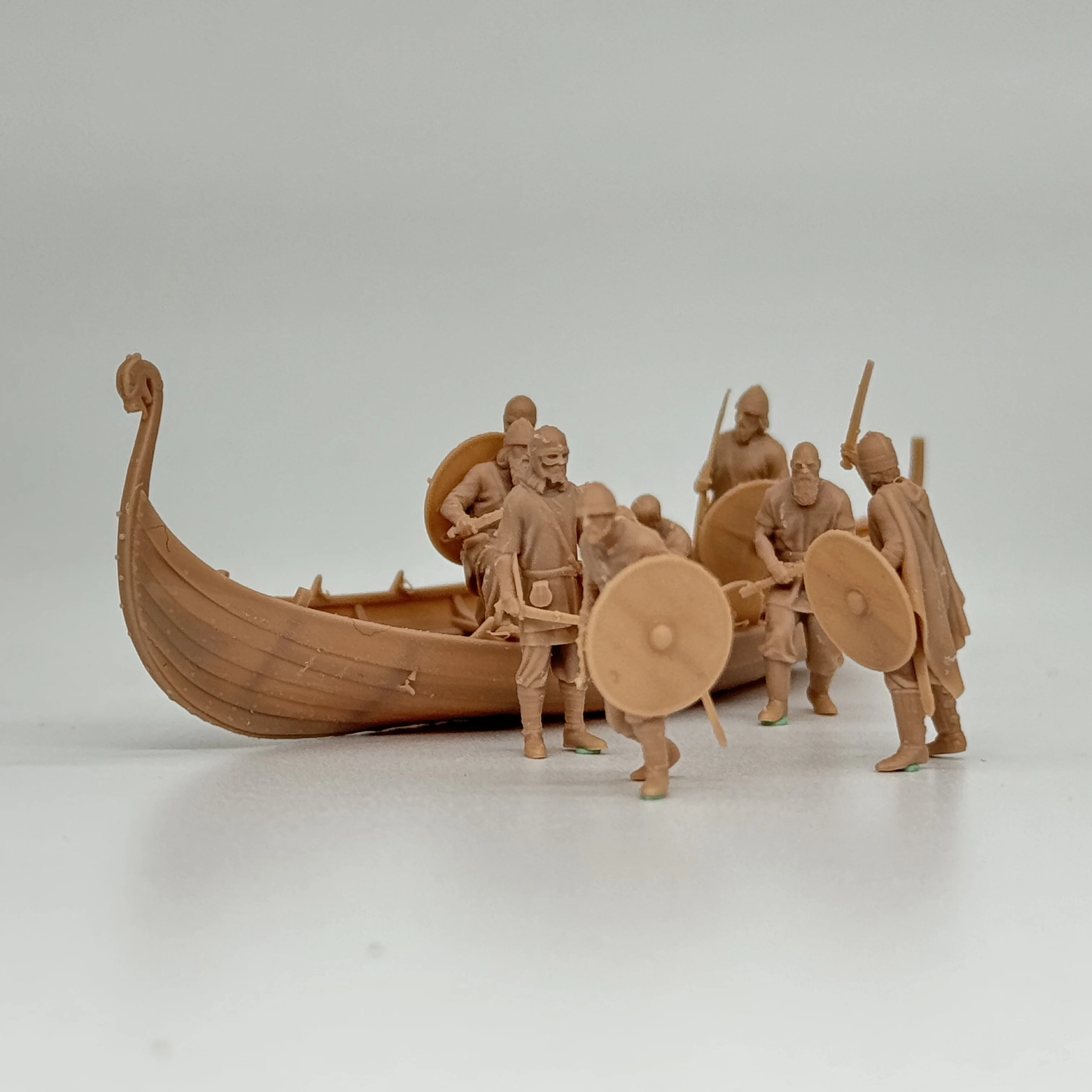 1/72 Scale Resin Model Medieval Viking warrior and ship 8 Figures Tabletop Unpainted Diorama Miniatures