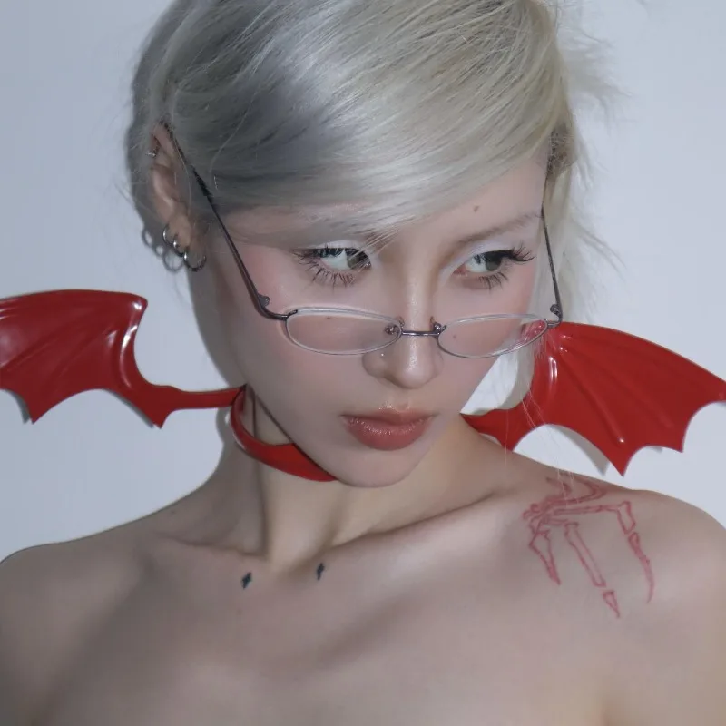 

HQ Bat Wings Necklaces for Women Multi Form Leather Handmade Wings Choker Body Jewelry Decoration Halloween Accessories Gift