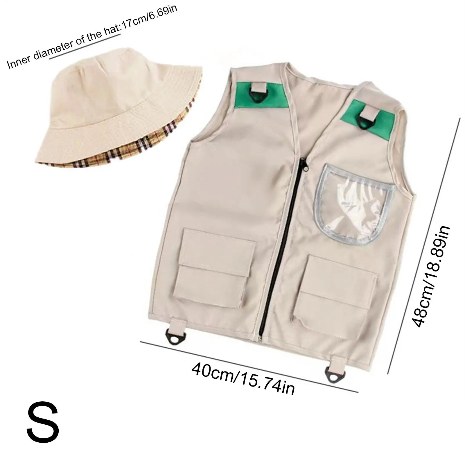 Safari Kids Outdoor Explorer Kit,Cargo Vest and Hat Set, Backyard Nature Adventures, Washable Costume for Boys and Girls - view 6