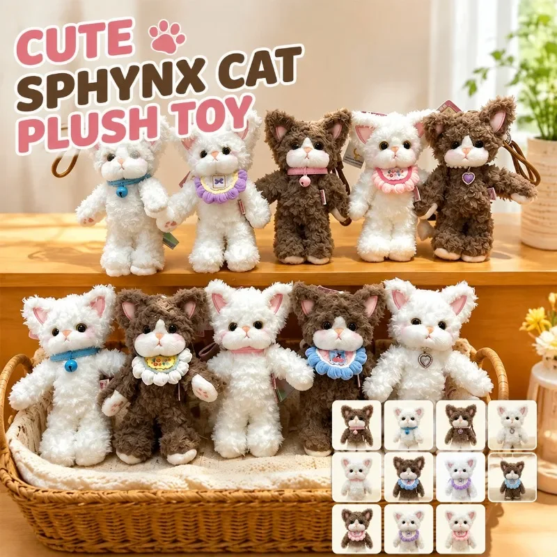 Devon Cat Shaped Plush Pendant Soft Stuffed Doll Ornament Infant Soothing  Figure Kid  Oriented  Play  Trinket Birthday