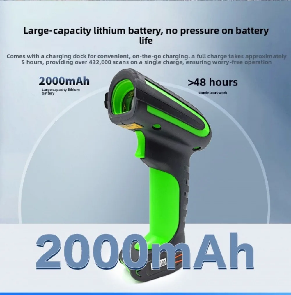 Industrial QR Code & Barcode Scanner – Waterproof, Dustproof & Oil-Resistant with Stand – Robust Mobile Data Collection Tool