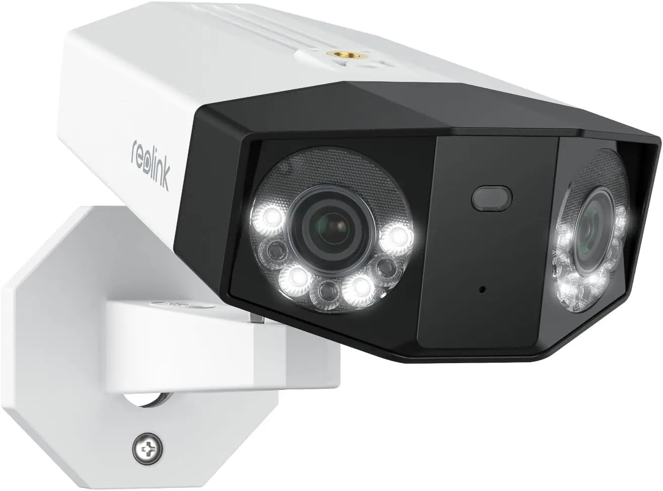 Dual-Lens PoE Security Camera with 180° Panoramic View, Motion Track,  Color Night Vision, Person/Vehicle/Animal Detection