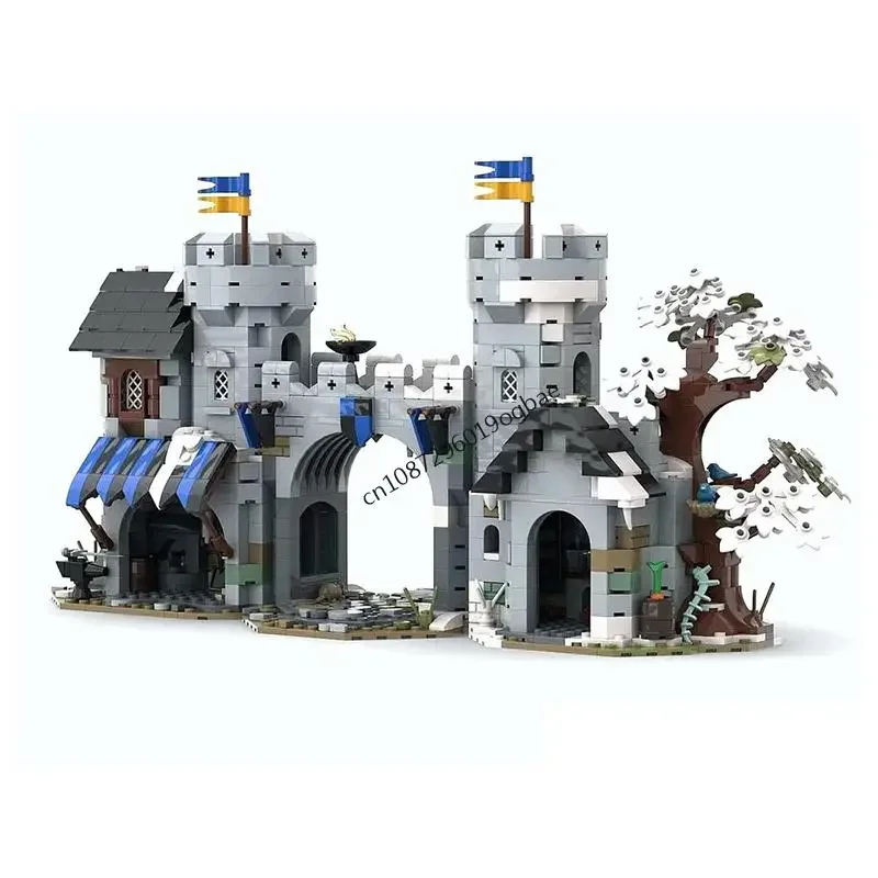 

New 1318Pcs Moc European Medieval Street View Black Castle Gate Model Building Diy Creative Idea Toy Birthday Gift Custom Puzzle