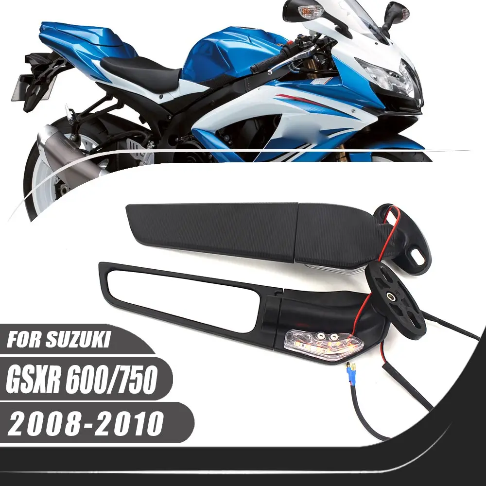 For Suzuki GSXR600/750 2008-2010 GSXR600 GSXR750 Motorcycle Aluminium Adjustable Rotate Sports Winglets Wing Stealth Mirrors