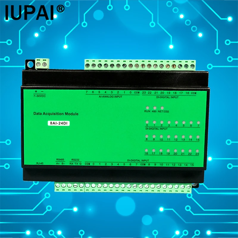 

8AI-24DI 24DI Switch Input 8AI Analog Acquisition Ethernet IO Module RS485 232 PLC Expansion Industrial Automation Contorl Modul