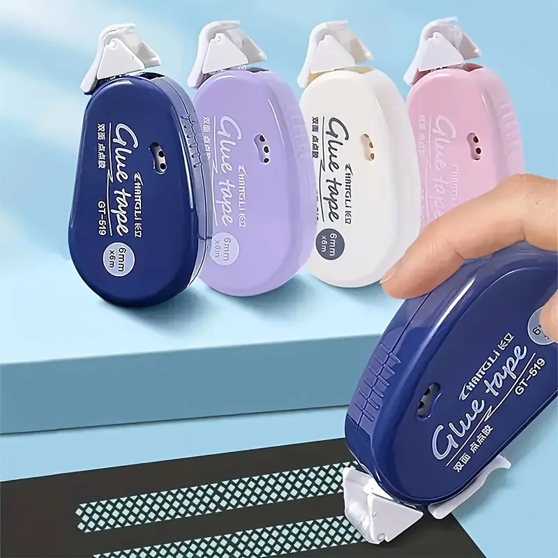 

4 упаковки клейких точек разных цветов для учащихся начальной школы, прозрачная двусторонняя лента в стиле креативной детской коррекции, клей для рукоделия для скрапбукинга, двусторонняя лента с канавкой