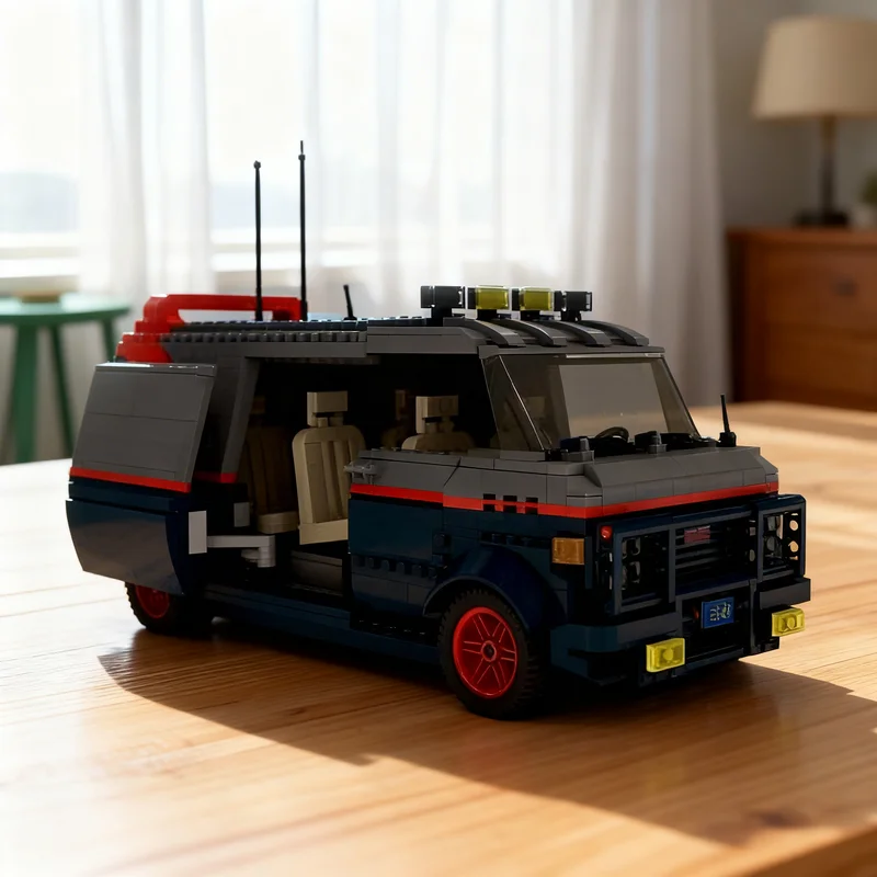 

1333 детали MOC A Team GMC Van: Конструктор-модель, строительные блоки, рождественский подарок, игрушка, креативная идея для самостоятельной сборки, архитектурные кирпичики