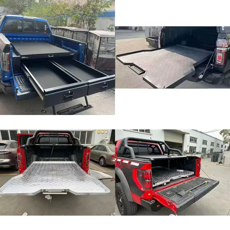 Sliding Pickup Drawer Storage Box Cargo Organizer for Off-Road Travel for F-150 Ranger Toyota Hilux Tacoma RAM1500