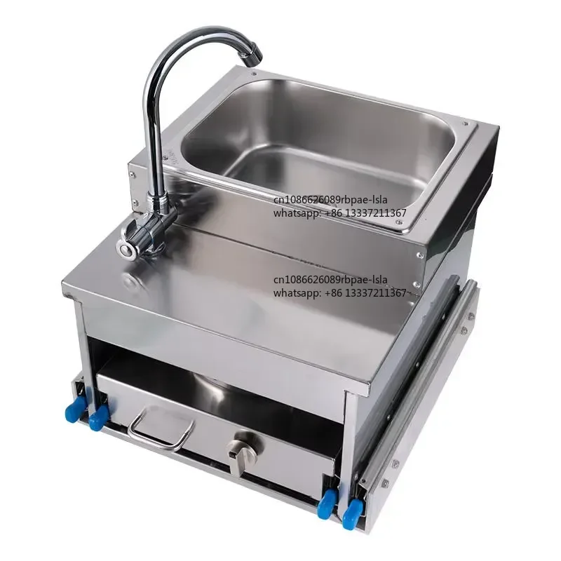 RV Pull Out Stove Sink Combo Cooker with Sink for Campervan Caravan Travel Trailer Motorhome