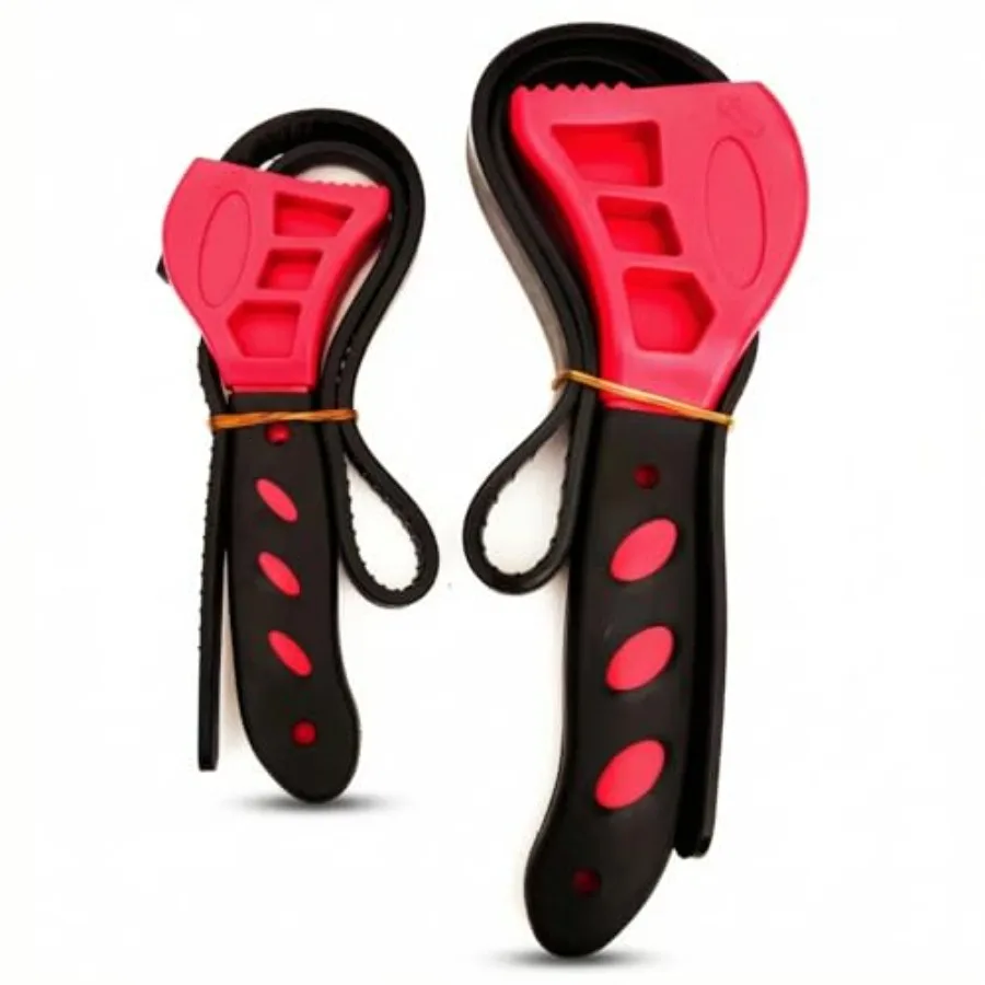 

2 PCS Strap Wrench Set, 24" and 19" Rubber Strap Wrench for Plumbing, Oil Filter, Non-Slip Jar Opener for Weak Hands