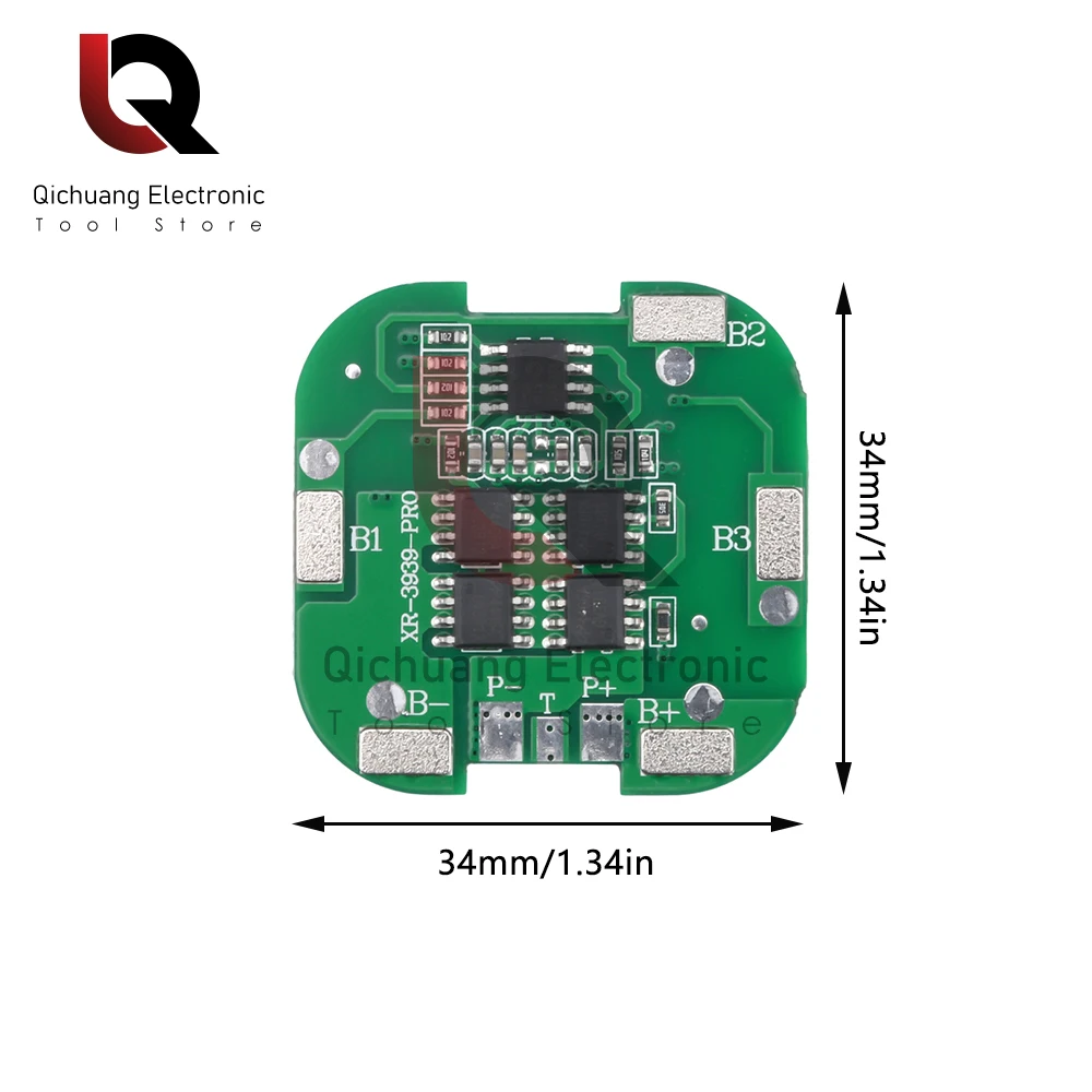 4S BMS 8A 14,8 V 18650 litowo-jonowa płyta ładunkowa Kwadratowa ochrona przed zwarciem PCB do silnika wiertarskiego/banku mocy/LED