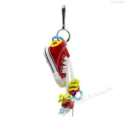 Bird Parrot Play Toys Birds Toys Mini Canvas Shoes Bite Decoration Hanging Cage Fun Craft Parrot Accessories Pet Items