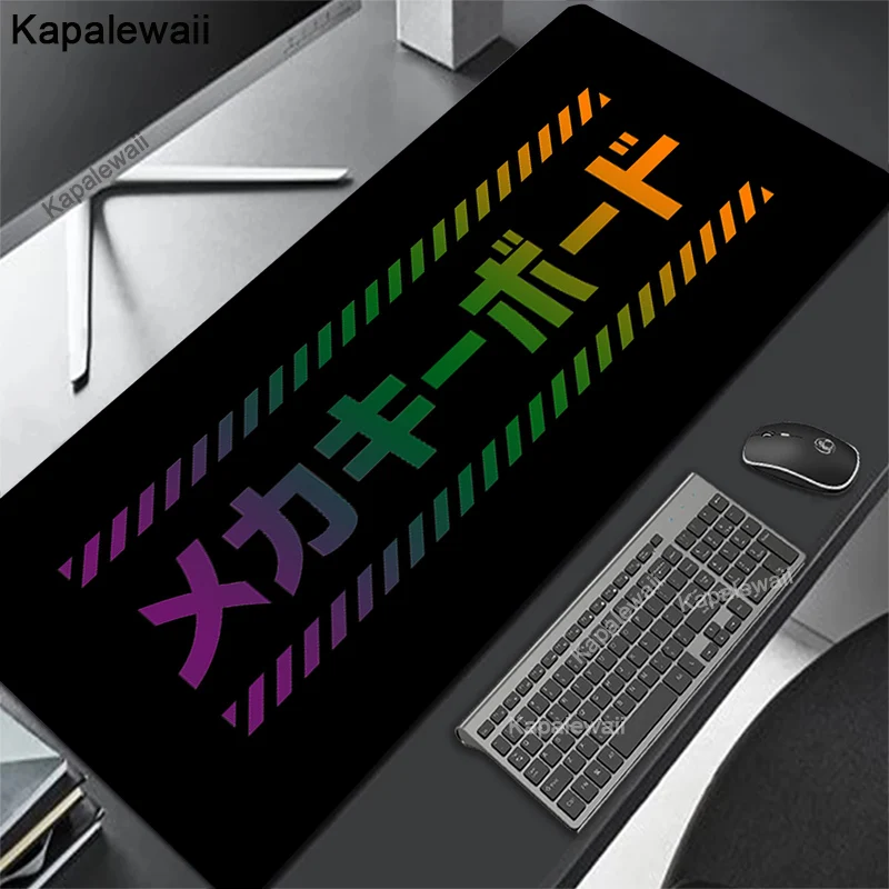 Black And White Mousepad Company Japan Art Computer Mouse Pad Gaming Accessories Mats Large Desk Mat Computer Keyboard Pad 90x40