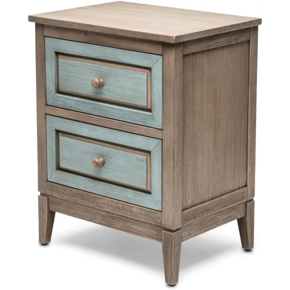 16 X 22 X 28.25 Inch Nightstand with 2 Drawers, Brushed Painted Exterior, Dovetail Joints, Modern Solid Wood Nightstand