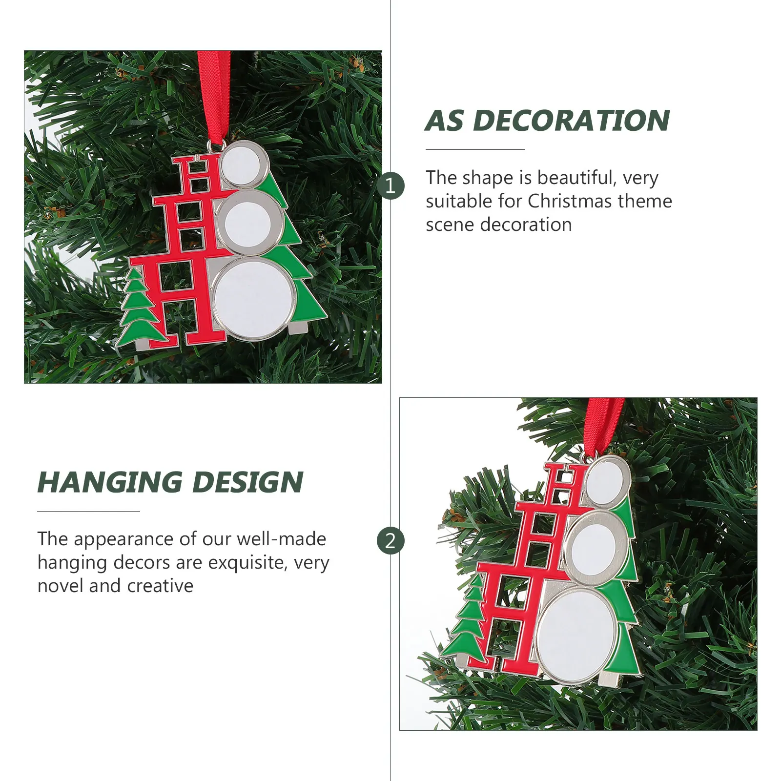 

1pc Christmas Decoration Hanging Ornament Creative Photo Frame Pendant For Tree Wall Window Garden Xmas Party Decor Alloy Diy