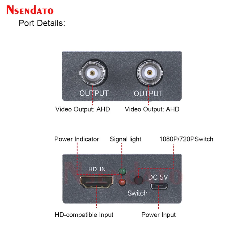 4K HDMI إلى AHD محول الصوت والفيديو اثنين BNC AHD مراقب مزامنة الناتج العرض المزدوج 1 في 2 خارج 1 إلى 2 للكاميرا الكمبيوتر إلى شاشة التلفزيون