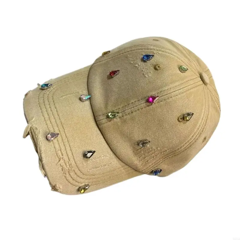 2026 New Personality Styles Hat Hiphop Fashion Hat Sparkling Embellished Hat Wide Border