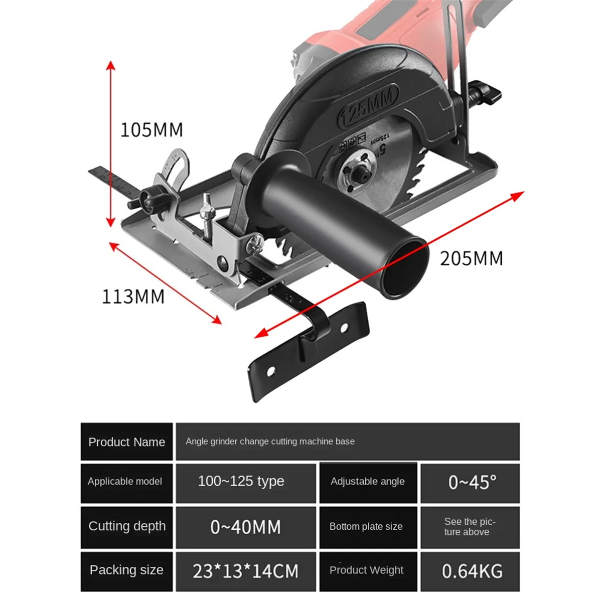 Hand Angle Grinder Converter to Cutter 40mm Depth Adjustable Grinder Bracket to Cutting Woodworking Table Tool