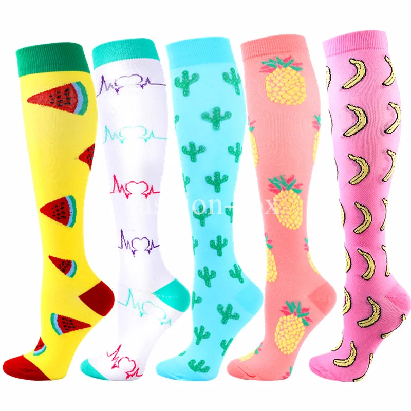 Unisex Compression Stockings Long Pressure Socks Nurse Working Socks Running Cycling Flight Travel Outdoor Leg Support