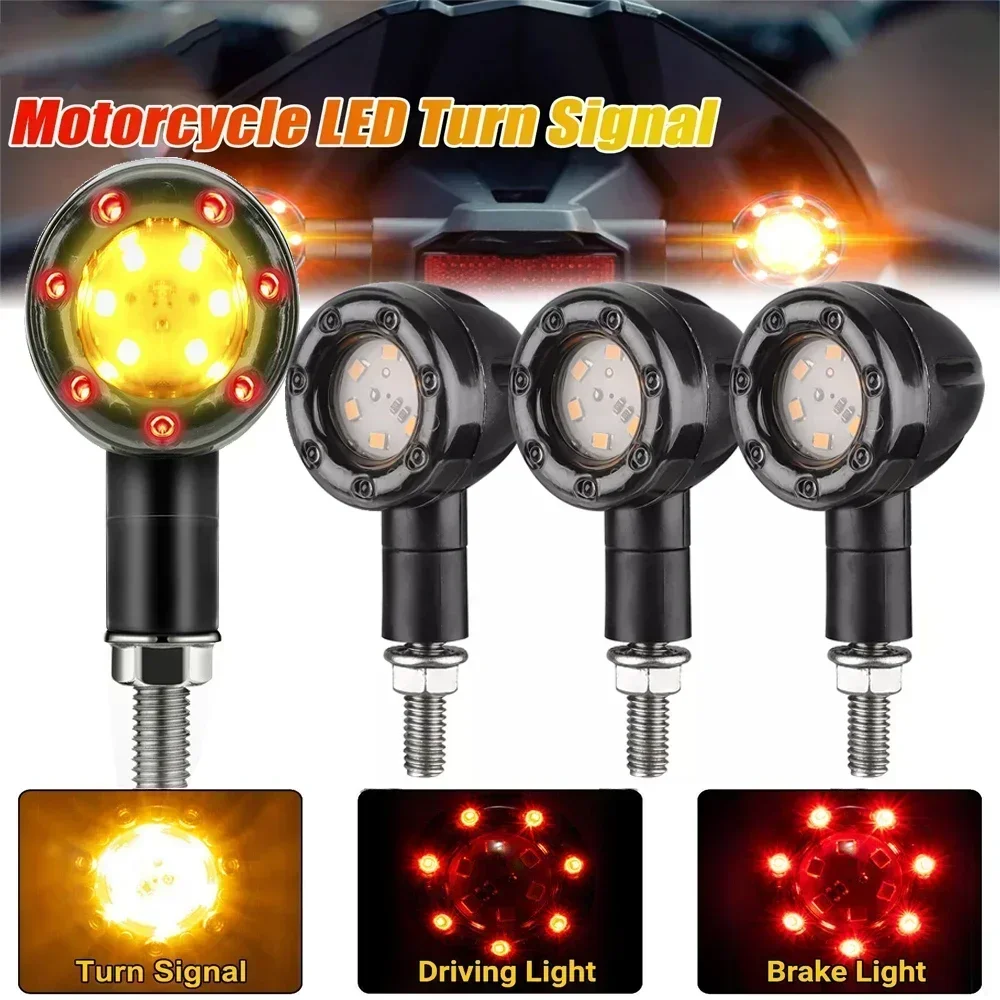 

2pcs Universal Motorcycle Bullet Turn Signal Indicators DC12V LED Bullet Brake Running Turn Signal Tail Light Moto Blinker Lamp